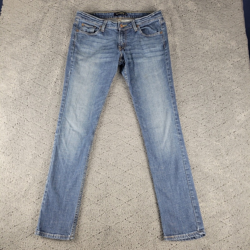 Levis 524 Jeans Womens 11M Blue Too Superlow Slim Straight Leg Low Rise Whisker